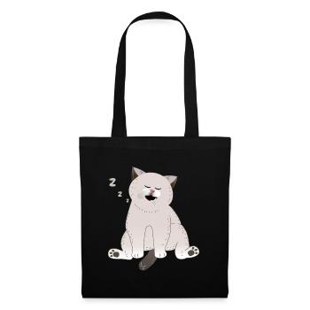 schlafende Katze - Stoffbeutel - Schwarz - Vorne