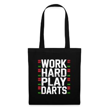 Travailler dur Jeu Fléchettes Joueur de fléchettes Sport - Sac en tissu - noir - Devant