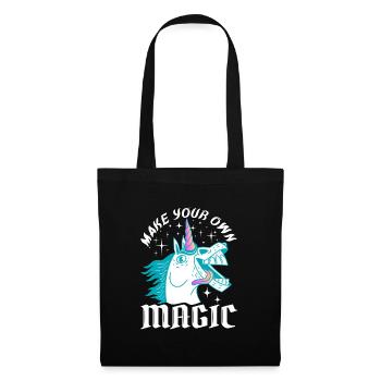 Créez votre propre magie - Crazy Unicorn Design - Sac en tissu - noir - Devant