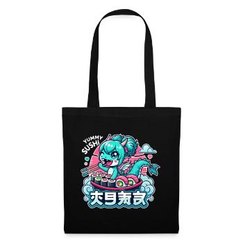 Cadeau Dragon Maki Sushi Kawaii - Sac en tissu - noir - Devant