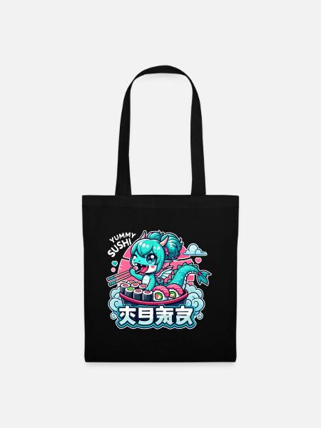 Dragon Maki Sushi Kawaii Gift - Tote Bag - black