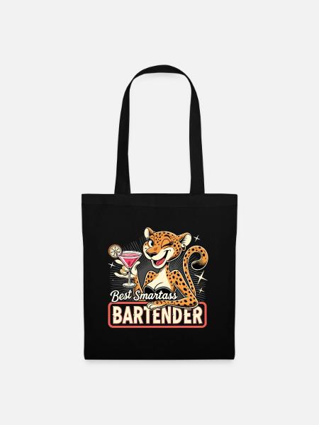 Barkeeperin Barfrau Leopardin Leopard Geschenk - Stoffbeutel - Schwarz
