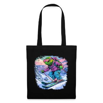 Caméléon Skieur / Skieur Caméléon - Sac en tissu - noir - Devant
