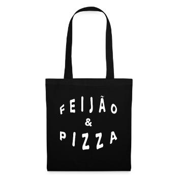 Italo Brasilianer Italiener Feijao &Pizza Geschenk - Stoffbeutel - Schwarz - Vorne