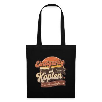 Einzigartig seit 1986 Retro Vintage - Stoffbeutel - Schwarz - Vorne
