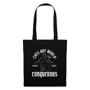 Cats Are World Conquerors – Galaktische Katze - Stoffbeutel - Schwarz - Vorne