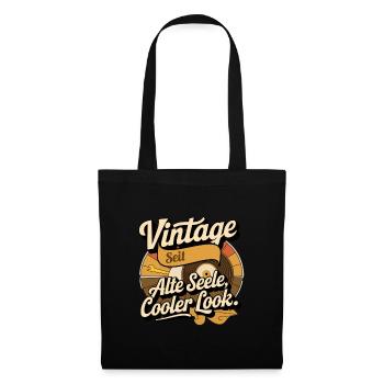 Retro Vintage Geburtsjahr personalisierte Geschen - Stoffbeutel - Schwarz - Vorne