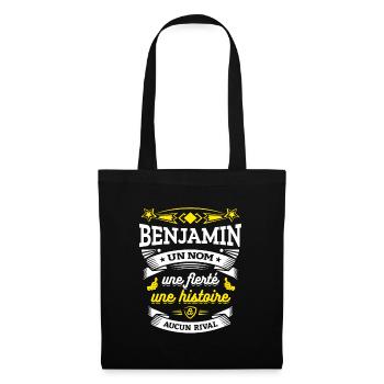 BENJAMIN UN NOM UNE FIERTÉ AUCUN RIVAL - Sac en tissu - noir - Devant