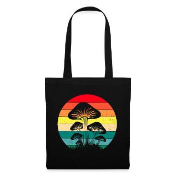Vintage Rétro Champignon des années 80 Chasseurs de champignons des années 90 - Sac en tissu - noir - Devant