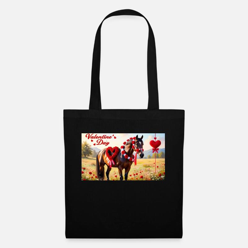 Cheval saint valentin 20241231 142950 0000 - Sac en tissu - noir