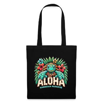 Aloha Tortue Hawaï Paradis Cadeau - Sac en tissu - noir - Devant