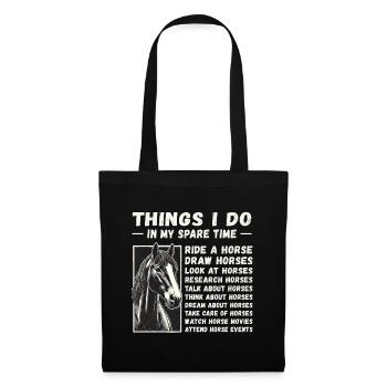 Ce que je fais pendant mon temps libre : Pour Pferdeliebha - Sac en tissu - noir - Devant