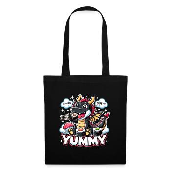 Dragon Maki Sushi Yummy Kawaii Cadeau - Sac en tissu - noir - Devant