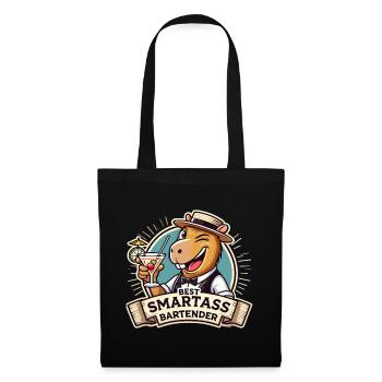 Barkeeper Barmann Capybara Capy Geschenk - Stoffbeutel - Schwarz - Vorne