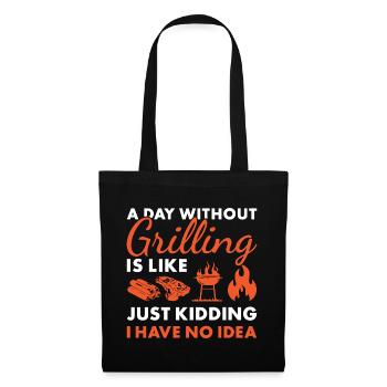 Griller A Day Without Grilling - Stoffbeutel - Schwarz - Vorne
