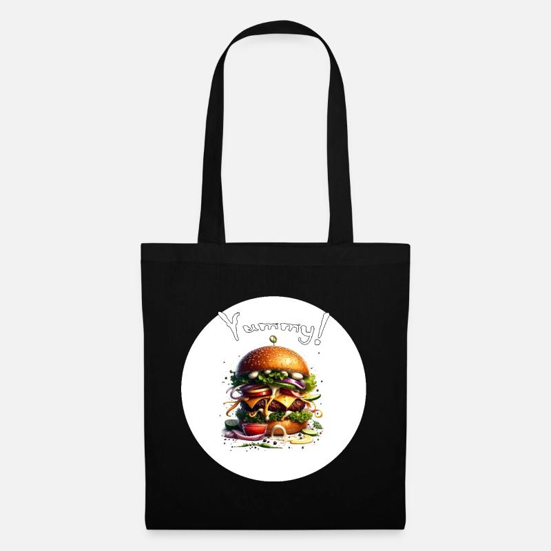 Yummy Burger Kunst - Stoffbeutel - Schwarz
