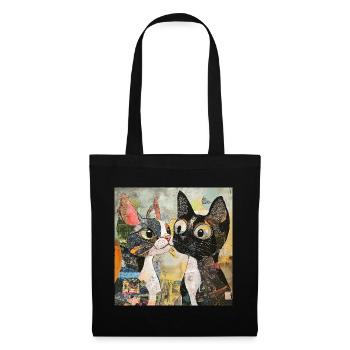 cat cats cat collage - Tote Bag - black - Front