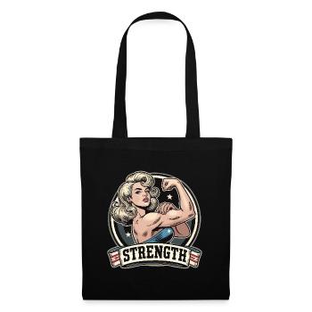 Strength Strong Woman Stretches Arm Blonde Gift - Tote Bag - black - Front