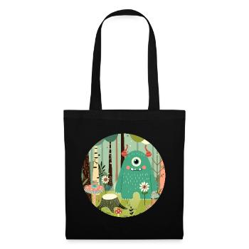 Cute monster in the magical forest - Tote Bag - black - Front