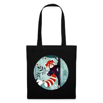 Happy Red Panda in the Jungle - Tote Bag - black - Front