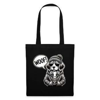 Un chien cool dans le style de la rue - Sac en tissu - noir - Devant