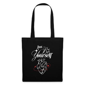 Just Be Yourself – Heart & Self-Love - Tote Bag - black - Front