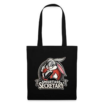 Smartass Secretary Bunny Cadeau drôle - Sac en tissu - noir - Devant