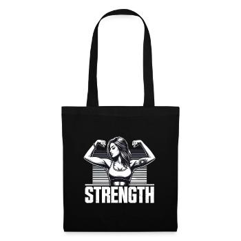 Force femme forte tension muscles cadeau - Sac en tissu - noir - Devant