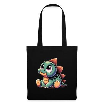 Stegosaurus Baby Dino Babydino Dinobaby Geschenk - Stoffbeutel - Schwarz - Vorne
