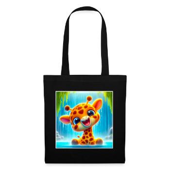 Giraffe - Stoffbeutel - Schwarz - Vorne