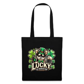 Saint-Patrick Leprechaun Chihuahua Heureux - Sac en tissu - noir - Devant