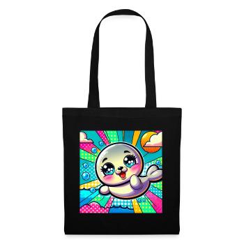Sceau coloré - Sac en tissu - noir - Devant