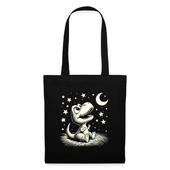 T-Rex Baby Dino Babydino Dinobaby Sterne Geschenk - Stoffbeutel - Schwarz - Vorne