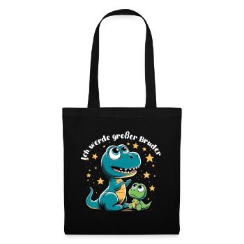 T-Rex Baby Dino Großer Bruder Dinobaby Geschenk - Stoffbeutel - Schwarz - Vorne