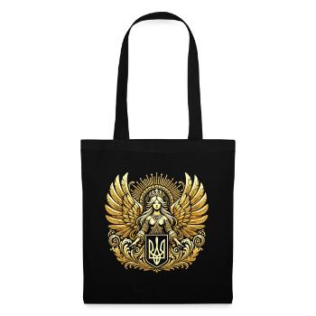 Armoiries de l’Ukraine Ange gardien Cadeau d’or - Sac en tissu - noir - Devant