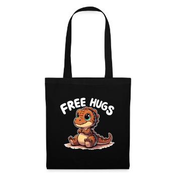 T-Rex süß Baby Dino Baby Umarmungen Geschenk - Stoffbeutel - Schwarz - Vorne