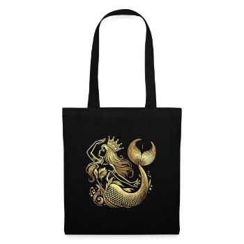 Sirène Sirène Princesse Or Cadeau Doré - Sac en tissu - noir - Devant