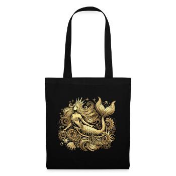 Sirène Sirène Princesse Or Cadeau Doré - Sac en tissu - noir - Devant
