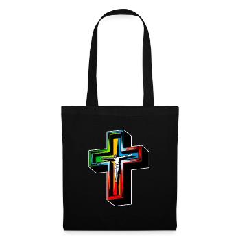 Jesus am Kreuz - Stoffbeutel - Schwarz - Vorne