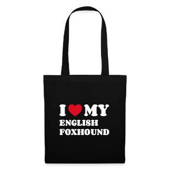 I Love My English Foxhound - Stoffbeutel - Schwarz - Vorne