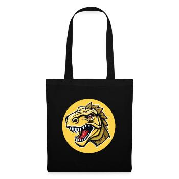 La tête d’un dinosaure à l’allure dangereuse - Sac en tissu - noir - Devant