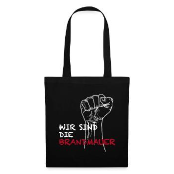 Wir sind die Brandmauer - Stoffbeutel - Schwarz - Vorne