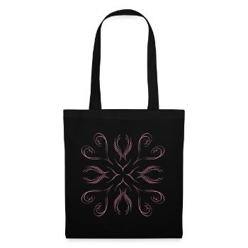 Des cœurs roses comme motif - Sac en tissu - noir - Devant