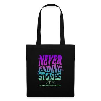 Psychedelic Mushroom Design – Never Ending Stories - Tote Bag - black - Front