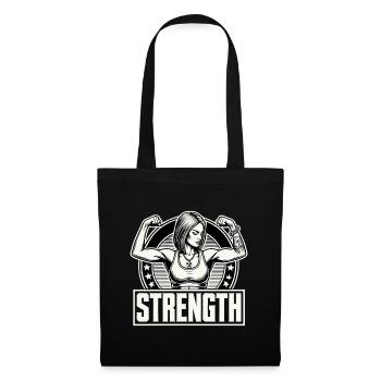 Force femme forte tension muscles cadeau - Sac en tissu - noir - Devant