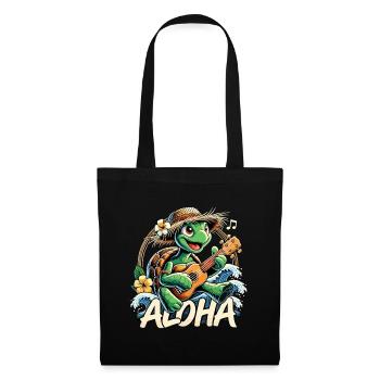 Aloha Turtle Ukulele Hawaii Sea Gift - Tote Bag - black - Front