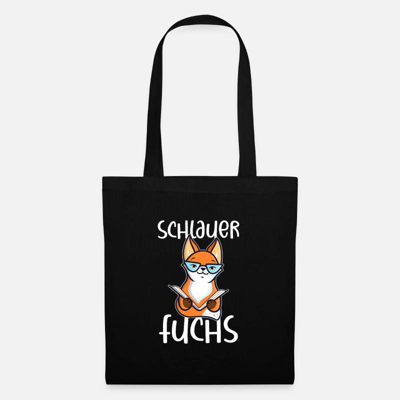 Schlauer Fuchs - Stoffbeutel - Schwarz