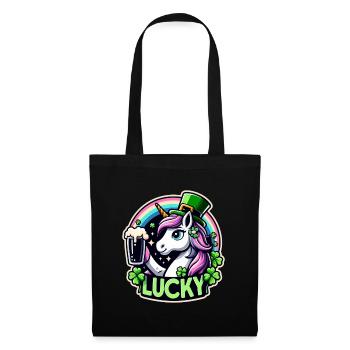 St. Patrick's Day Leprechaun Unicorn Happy - Tote Bag - black - Front