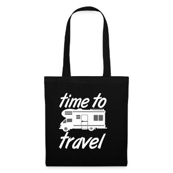 Motorhome,Camping,Fun Shirt,Time to travel (25) - Tote Bag - black - Front