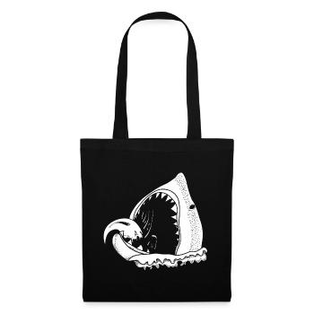white shark - Stoffbeutel - Schwarz - Vorne